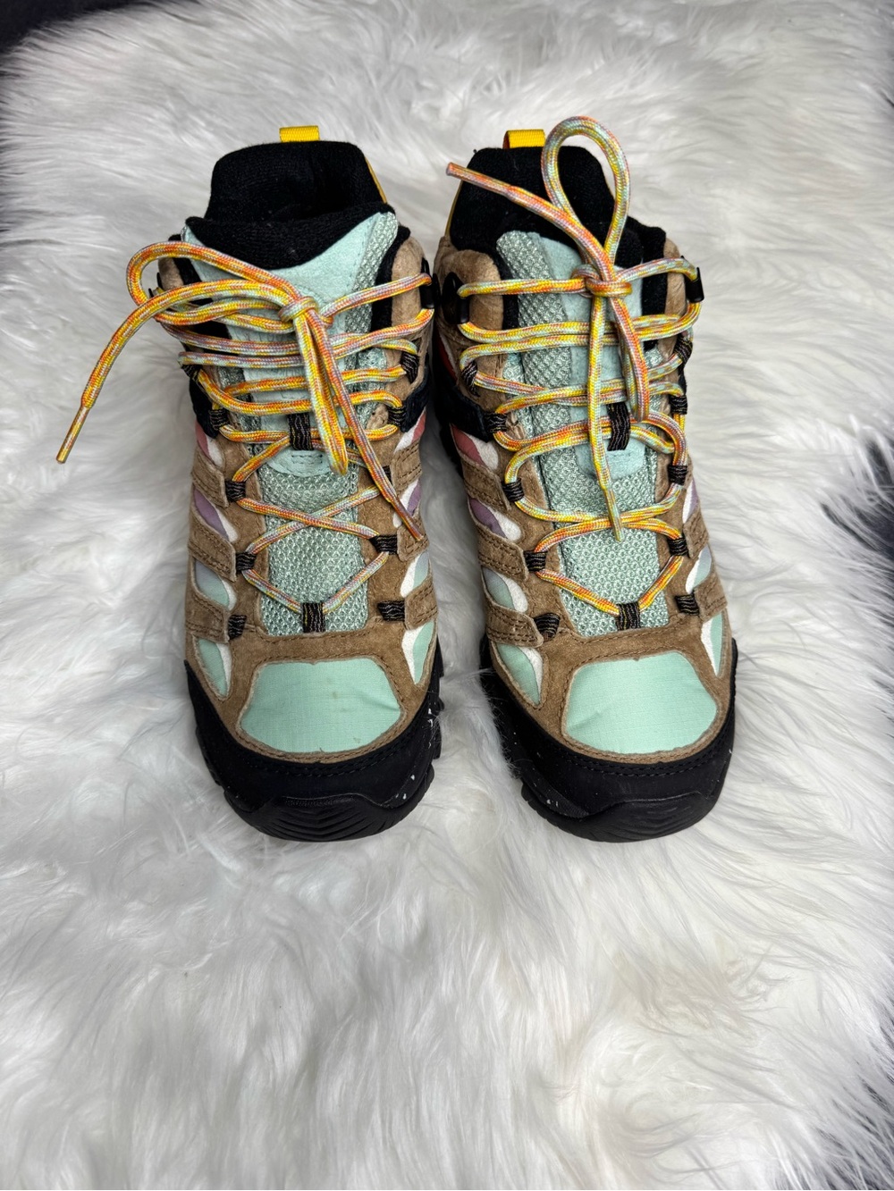 Women’s Merrell Moab 3 x Unlikely Hikers Collab Mid Multicolor Hiking Boots 8.5 - Picture 3 of 13